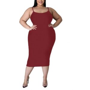 PLUS SIZE MINI DRESS - Spagetti Midi Dress