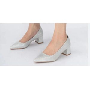 Silver Wedge Heel Shoe