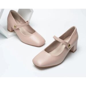 Mary Jane Nude Wedge Heels